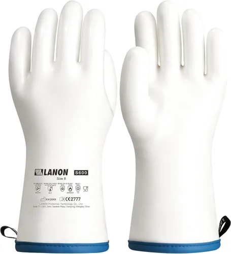Miniatura 13 de LANON - Guantes de horno de silicona líquida resistentes al calor de 15 pulgadas, grado alimenticio, forro CoralAir, impermeables, extra largos