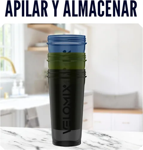 Miniatura 6 de VELOMIX -Paquete de 3 - Botella mezcladora de proteínas de 14 onzas para mezclas de proteínas - 1 batidor de alambre Vasos agitadores a prueba