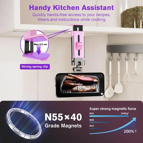 Miniatura 7 de Soporte de teléfono para avión, artículos esenciales de viaje para mujeres, soporte magnético para teléfono para MagSafe, imán fuerte N55, giratorio