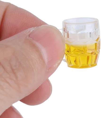 Miniatura 6 de VGEBY 20 tazas de cerveza para casa de muñecas, mini tazas de cerveza para casa de muñecas, modelo para mini manualidades, accesorios en miniatura