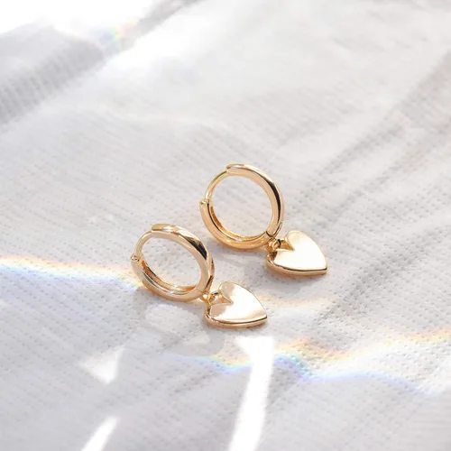 Miniatura 6 de VACRONA - Aretes tipo arracadas para mujer, chapados en oro de 14 quilates, diseño de aro de arracada