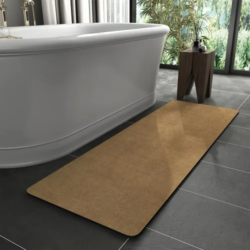 Miniatura 24 de MontVoo -Tapete de baño-Alfombras de baño delgadas antideslizantes para debajo de la puerta- Superficie de gamuza sintética absorbente, de secado