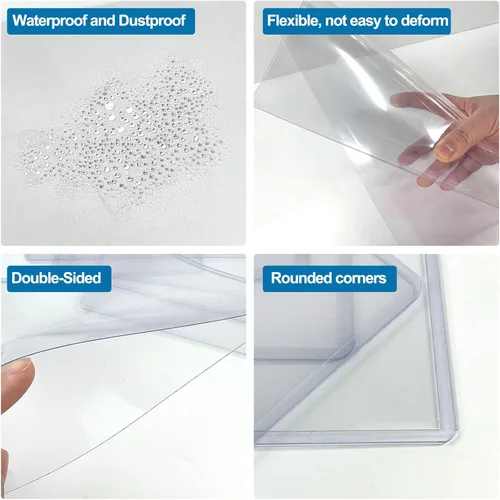 Miniatura 3 de Protectores de hojas de plástico duro de 8.5" x 11", protectores rígidos transparentes impermeables, fundas de plástico para papel y fotos