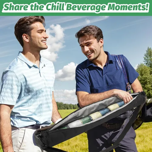 Miniatura 7 de Golf Cooler Beer Sleeve with 6 Ice Pucks - Keep 7 Cans Beer Cold in Your Golfs Bag, Ideal Gifts for Men Golf Bag Accessories