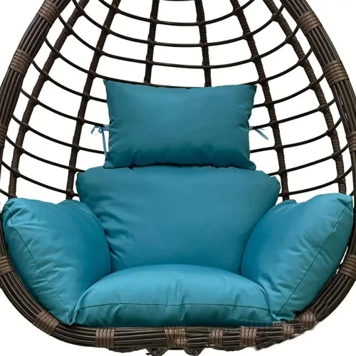 Miniatura 13 de Cojín para silla de huevo colgante para patio, cesta colgante, asiento lavable, color burdeos