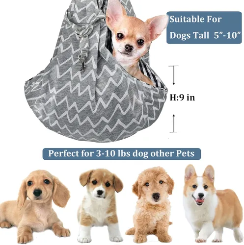 Miniatura 2 de Transportador reversible para mascotas, perros y gatos, correa ajustable de hasta 12 libras para perros pequeños, gatos, manos libres, bolsas