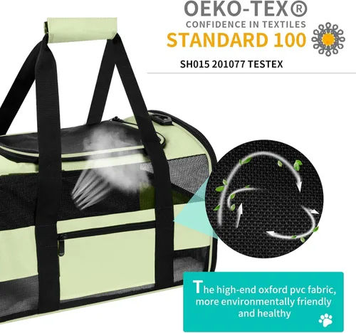 Miniatura 4 de Transportador de gatos y gatos de 20 pulgadas, grande, de lados suaves, para gatos, perros de menos de 25 libras, plegable para 2 gatos, bolsa