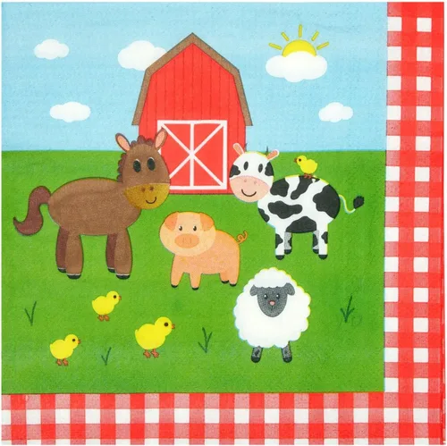 Miniatura 7 de Juvale Farm - Decoraciones para fiestas temáticas – Juego de 144 piezas, sirve 24, platos de 9 pulgadas y tazas de 9 onzas, diseño de animales a