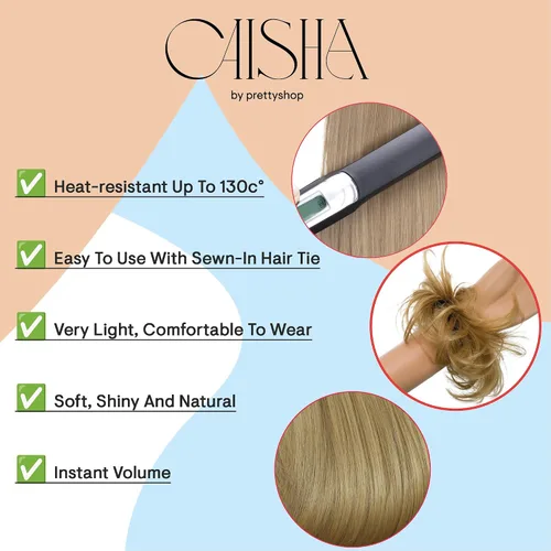 Miniatura 6 de PRETTYSHOP Pieza para el cabello de goma Voluminoso rizado y desordenado moño, 1