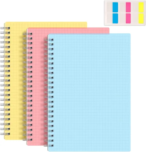 Miniatura 17 de RETTACY Cuaderno de diario en blanco, paquete de 3, 160 páginas por paquete, tamaño mediano A5 (5.7'' × 8.3''), papel grueso de 100 GSM, Transparente