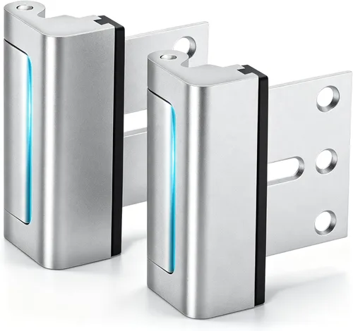 Cerradura de puerta de seguridad para el hogar, paquete de 2 cerraduras de refuerzo de puerta para puerta delantera, pestillo de puerta mejorado que