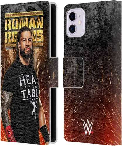 Miniatura 17 de Head Case Designs Officially Licensed WWE Distressed Logo Roman Reigns Leather Wallet Case Compatible with Apple iPhone 11