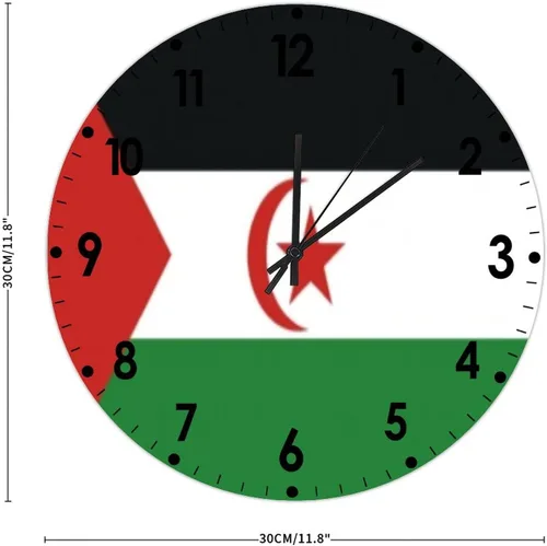 Miniatura 42 de Cheyan Reloj de pared con bandera de Canadá de 12 pulgadas, silencioso, sin tictac, de PVC, funciona con pilas, reloj redondo decorativo, regalo