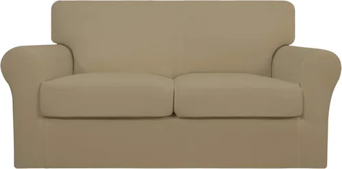 Miniatura 69 de Easy-Going Funda de sofá suave y elástica de 3 piezas para perros, funda de sofá lavable para sofá de 2 cojines separados, protector elástico