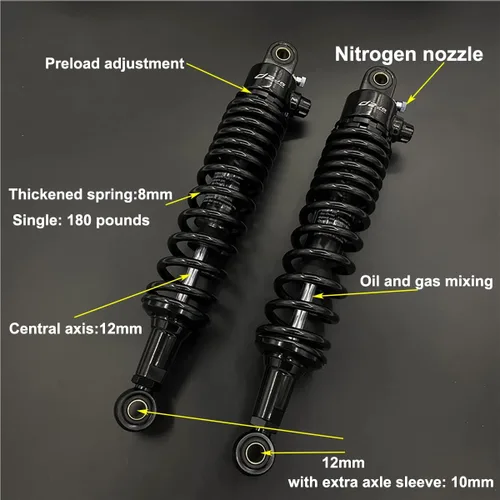 Miniatura 2 de Amortiguadores de aire traseros de 340 mm para motocicleta, suspensión para ATV, Go Kart, Quad, scooter, motocicletas retro, motos de calle