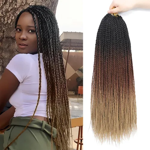 Miniatura 10 de Trenzas de Ganchillo Senegalesas Twist Cabello de Ganchillo 7 Paquetes Pre Enrollado Micro Trenzas Senegalesas Twist Cabello Trenzado Trenzas