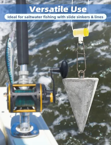 Miniatura 3 de BLUEWING Pyramid Sinkers Pesas de pesca de plomo 1oz, 2oz, 3oz, 5oz, 8oz, 10oz, 12oz, 16oz, 32oz para agua salada