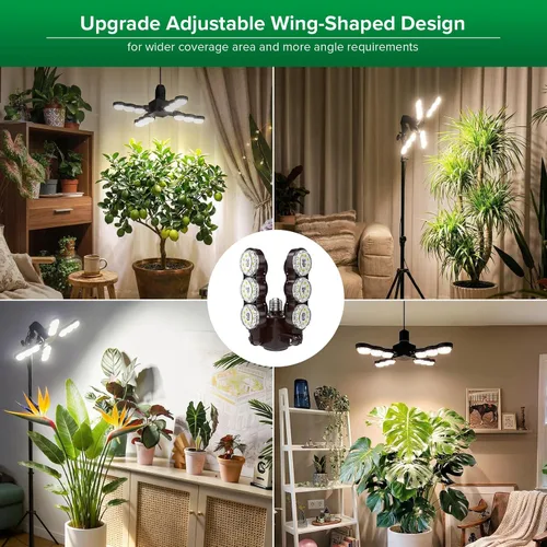 Miniatura 2 de SANSI Luz de cultivo para plantas de interior, 80 W, 8000 lúmenes, luz de espectro completo PPFD de alto espectro con temporizador remoto