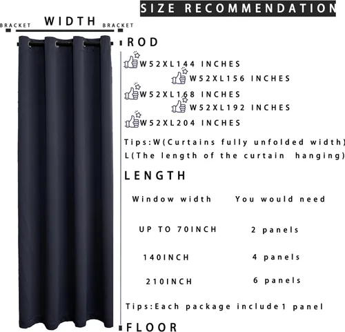 Miniatura 8 de Qiseca Cortinas extralargas de 132 pulgadas de largo para sala de estar, cortinas de techo de 11 pies, ventanas altas hechas a medida de 2 pisos