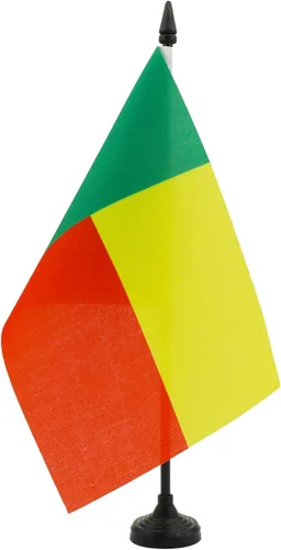 Miniatura 152 de AZ FLAG Sierra Leone Bandera de mesa 5'' x 8'' - Bandera de escritorio de Sierra Leona 21 x 14 cm - Bastón y base de plástico negro