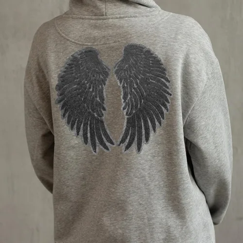 Miniatura 6 de Artibetter Angel Wing Embroidery Sequin Patches 2pcs Medium Black Iron-on Applique for DIY Clothing Repair and Decoration, Large Sewing Supplies for