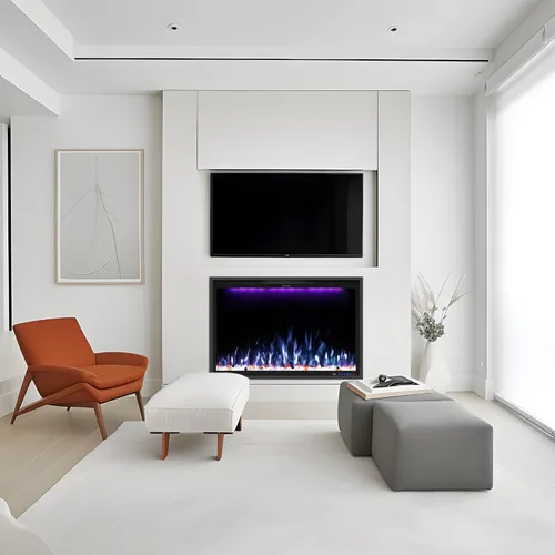 Miniatura 7 de Insertos de chimenea eléctrica habilitados para WiFi de 40 pulgadas, control de Alexa y aplicación, empotrado delgado y montado en la pared, 13 * 13