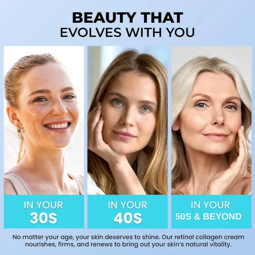 Miniatura 8 de Hidratante facial para la piel envejecida: crema antiarrugas para mujeres mayores y hombres de 50 y 60 años más con retinol, colágeno y ácido