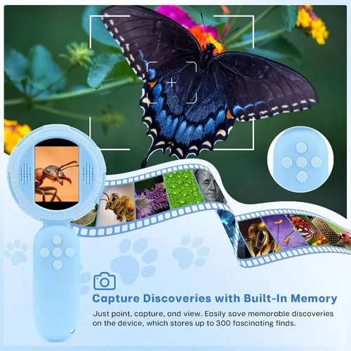 Miniatura 3 de Mia - Microscopio digital para niños con pantalla IPS de 2 pulgadas, kit de juguete educativo de ciencia, regalo de Navidad/cumpleaños para niños