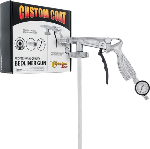 Pistola de aplicación de revestimiento de cama de calidad profesional Custom Coat con regulador - Se adapta a botellas U-Pol Raptor de 1 litro