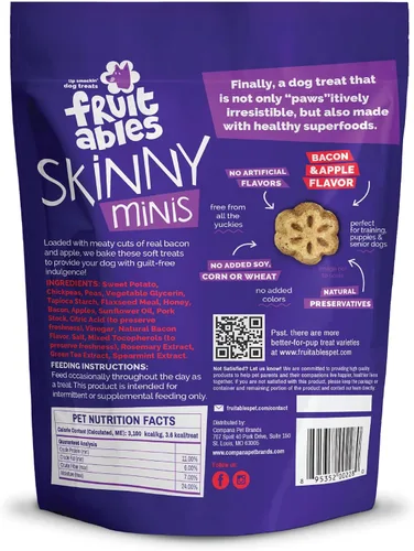 Miniatura 10 de Fruitables Skinny Mini golosinas para perros, golosinas saludables de batata para perros, bajas en calorías y deliciosas, para entrenamiento
