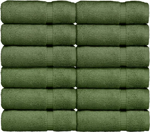 Miniatura 60 de Luxury Hotel & Spa Collection - Toalla ecológica de 100% algodón turco de 27 x 54 pulgadas (27 x 54 onzas), de secado rápido, para baño, borde