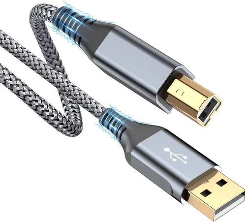 Miniatura 10 de sweguard - Cable de impresora 10 pies, cable USB-A a USB-B, cable de impresora y escáner trenzado de nylon de alta velocidad para HP, Canon, Dell