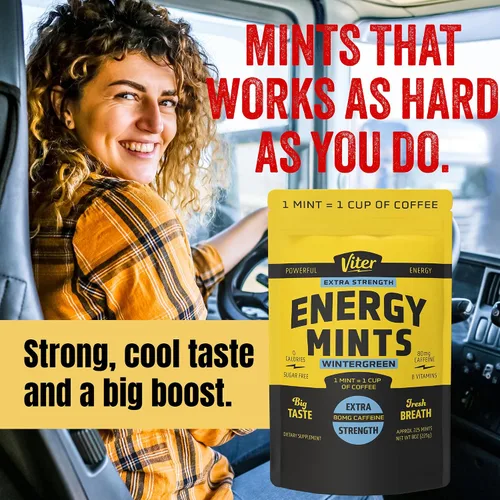 Miniatura 6 de Viter Energy Mentas Cafeinadas 80mg de Fuerza Extra - 90 Piezas Cafeinadas con Vitaminas B. Menta Vegana Sin Azúcar. Potenciador de Enfoque