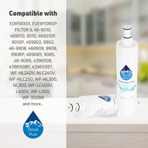 Miniatura 9 de Paquete de 3 filtros de agua de repuesto para refrigerador Maytag 8212652, compatible con cartucho de filtro de agua Maytag 8212652