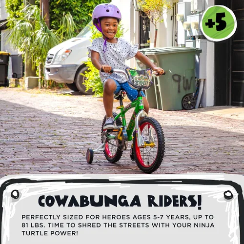 Miniatura 5 de Dynacraft Teenage Mutant Ninja Turtles Bicicleta para Niños Varones de 5 a 7 años – Bicicleta para niños principiantes con ruedas de entrenamiento