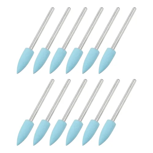 Miniatura 19 de uxcell Piedra montada abrasiva de 80 granos 0.093 in vástago de 1/4 "(6 mm) de diámetro cabezas puntiagudas ruedas de pulido y pulido de piedra
