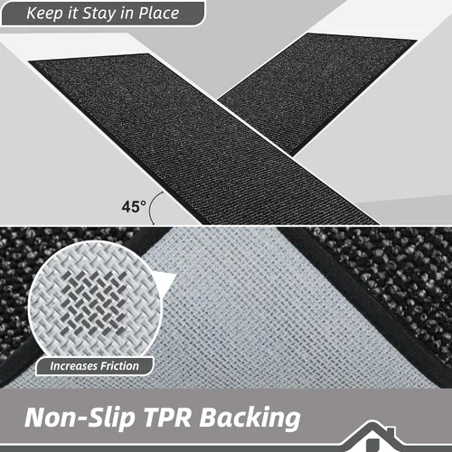 Miniatura 4 de BEQHAUSE Alfombra de Entrada de 20"x32" Tapete Interior para Puerta Antideslizante Lavable, Alfombras de Pasillo Absorbentes y Resistentes a Manchas