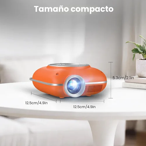 Miniatura 8 de HOMPOW Mini proyector con Bluetooth bidireccional, proyector portátil para uso de cine en casa, compatible con 1080P para interiores/exteriores