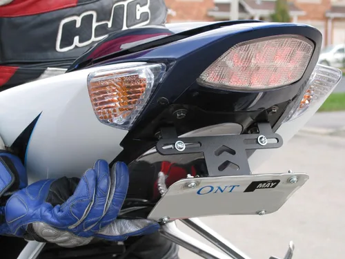 Miniatura 2 de Placa abatible universal para motocicleta - Soporte para placa de matrícula con bisagras