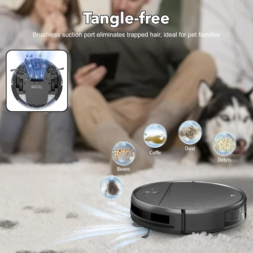 Miniatura 5 de Robot aspirador y trapeador combinado, 2 en 1 aspiradoras robóticas con WiFi/App, robot aspirador con tanque de agua, fuerte succión, horario, carga