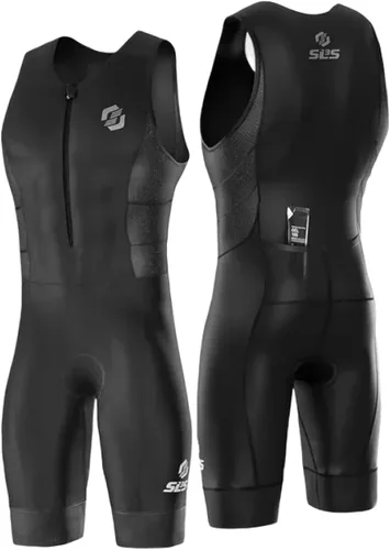 Miniatura 10 de SLS3 Trajes de triatlón para hombre, traje de triatlón duradero sin mangas para hombre, traje de triatlón ligero con 2 bolsillos para almacenamiento