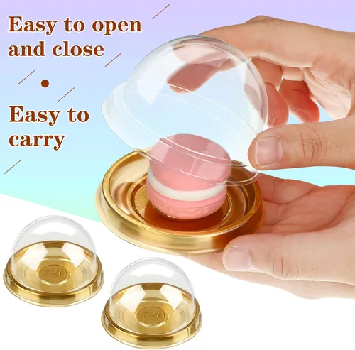 Miniatura 3 de Patelai 200 piezas cajas de mini cupcakes, recipientes de plástico transparente para magdalenas, queso, pastelería con tapas de cúpula para bodas