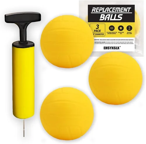 Spike - Juego de 3 pelotas de repuesto con bomba compatibles con Spike Standard Game Set y otros juegos de red redonda, voleibol de playa, pelota de