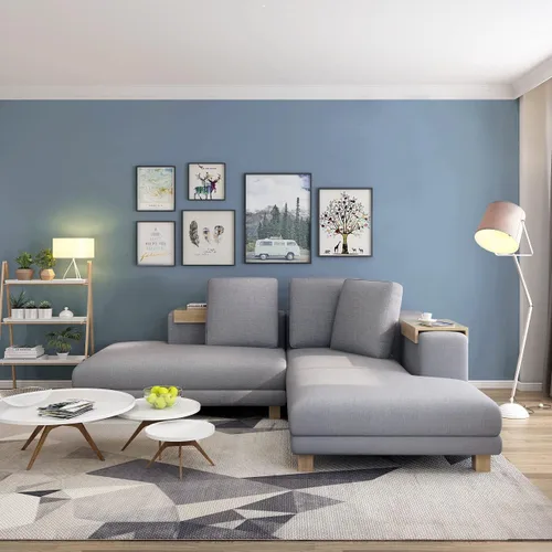 Miniatura 3 de Safiyya Papel Tapiz Azul Despegar y Pegar Papel de Contacto Gris Azul Papel Tapiz Decorativo Impermeable Autoadhesivo Papel de Contacto Rollos