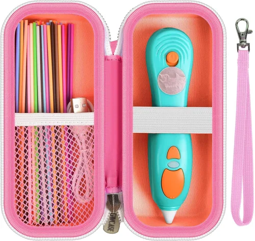 Miniatura 10 de GWCASE Funda compatible con 3Doodler Start+ Essentials Juego de bolígrafos 3D para niños, organizador de almacenamiento de bolígrafos 3D, soporte