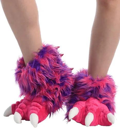 Miniatura 2 de Lazy One - Pantuflas con diseño de garra de animal para niños y adultos, disfraz divertido para niños, cálidas pantuflas peludas