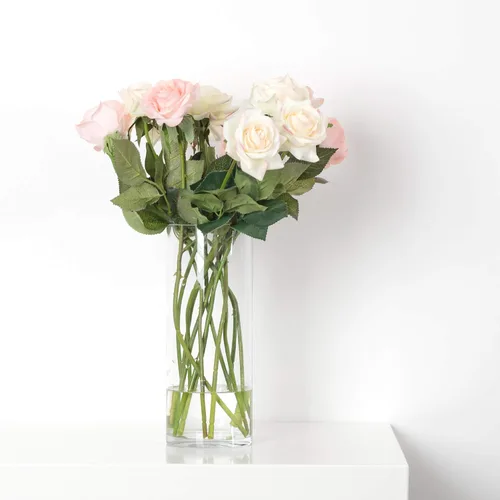 Miniatura 7 de WGV - Jarrón cilíndrico a granel, diámetro de 5 pulgadas, altura de 10 pulgadas, contenedor floral de vidrio transparente, portavelas flotante