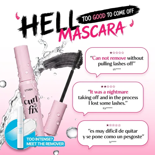 Miniatura 2 de ETUDE Curl Fix Mascara, Máscara de Pestañas, Rizado Fuerte Hacia Arriba, Larga Duración, Impermeable, Ligero, Maquillaje Coreano, Belleza