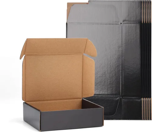 Miniatura 27 de EXYGLO Paquete de 40 cajas de envío de 6 x 4 x 3 pulgadas, cajas de cartón corrugado negras para embalaje de pequeñas empresas, mudanza, envío