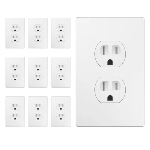 Miniatura 41 de ENERLITES Toma de corriente dúplex, tomacorrientes eléctricos de pared resistentes a manipulaciones, grado residencial, 3 cables, autoconexión a